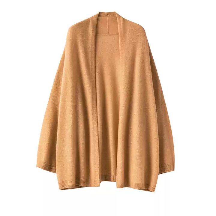 Women’s 100% Cashmere Open-Front Shawl Cardigan – Soft Lightweight Wrap