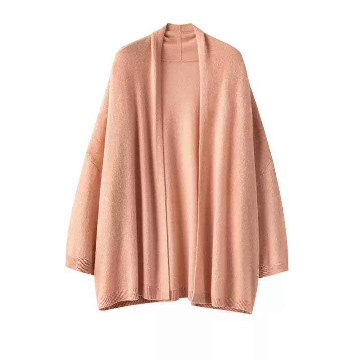 Women’s 100% Cashmere Open-Front Shawl Cardigan – Soft Lightweight Wrap