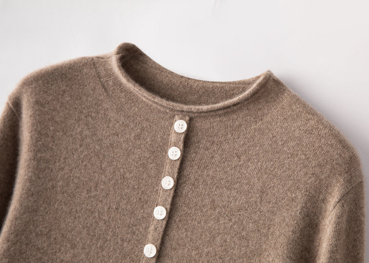 Classic Pastel Green Cashmere Cardigan - Ultra-Soft Button-F