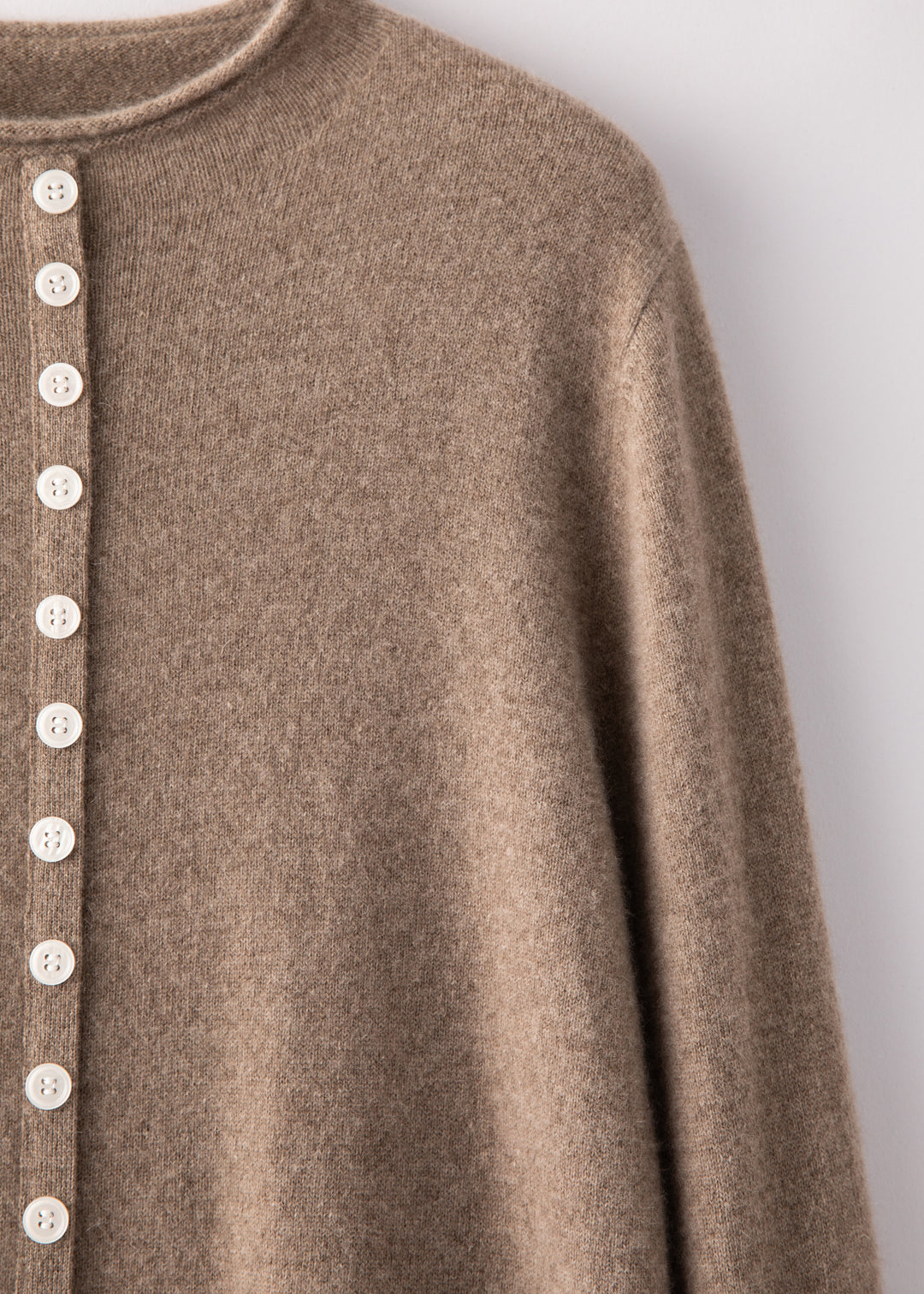 Classic Pastel Green Cashmere Cardigan - Ultra-Soft Button-F