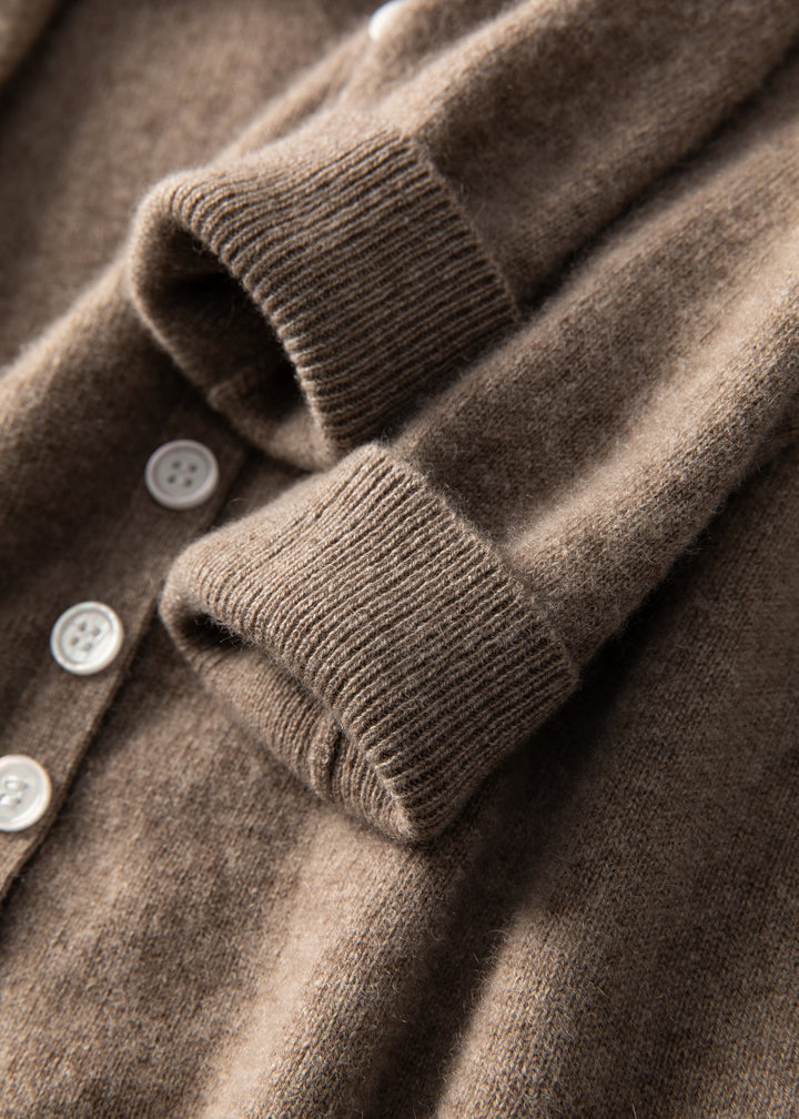 Classic Pastel Green Cashmere Cardigan - Ultra-Soft Button-F