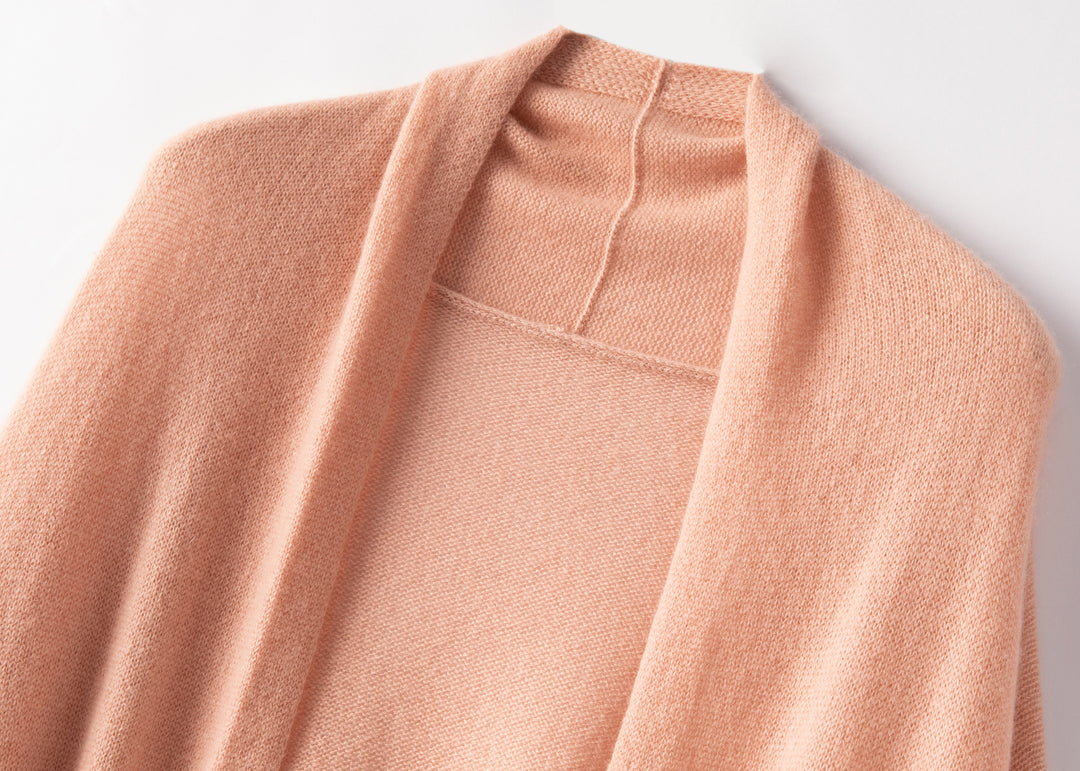 Superfine Cashmere Cocoon Cardigan - Oversized Open Front Wrap